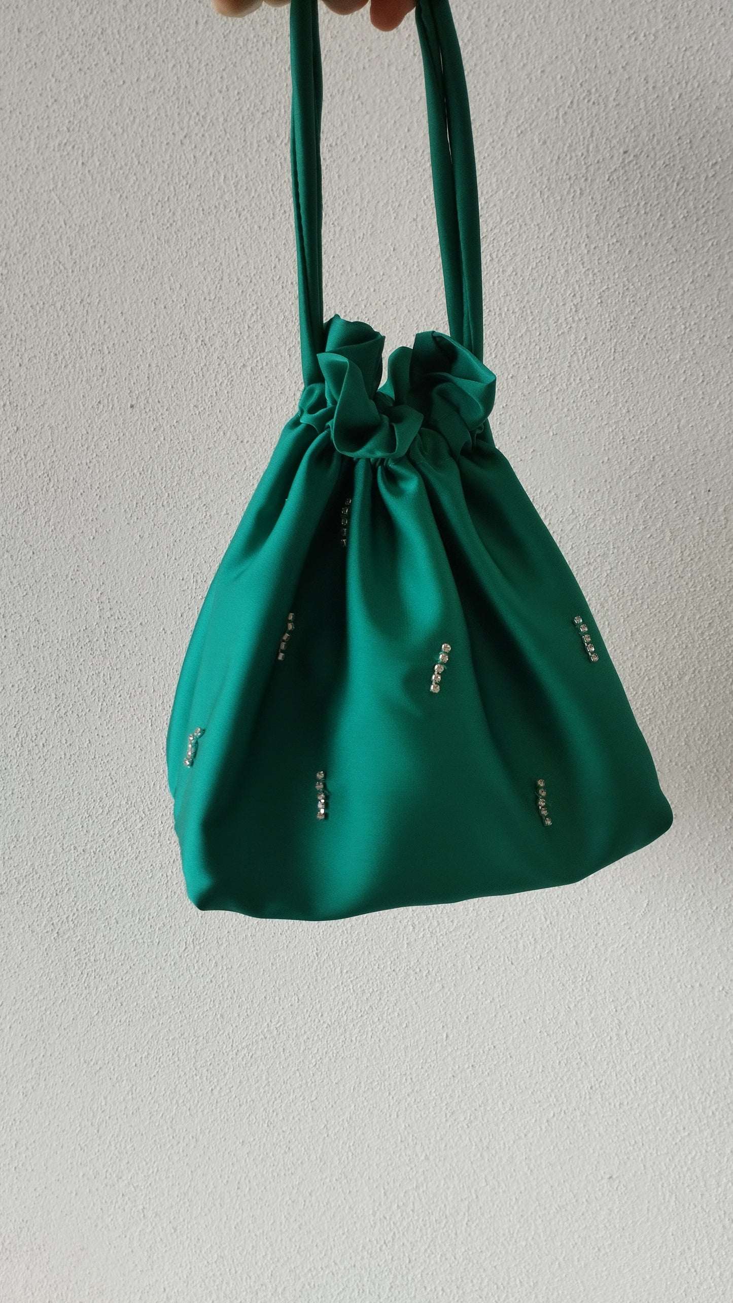 Borsa a Sacchetto con base e diamantini a pioggia