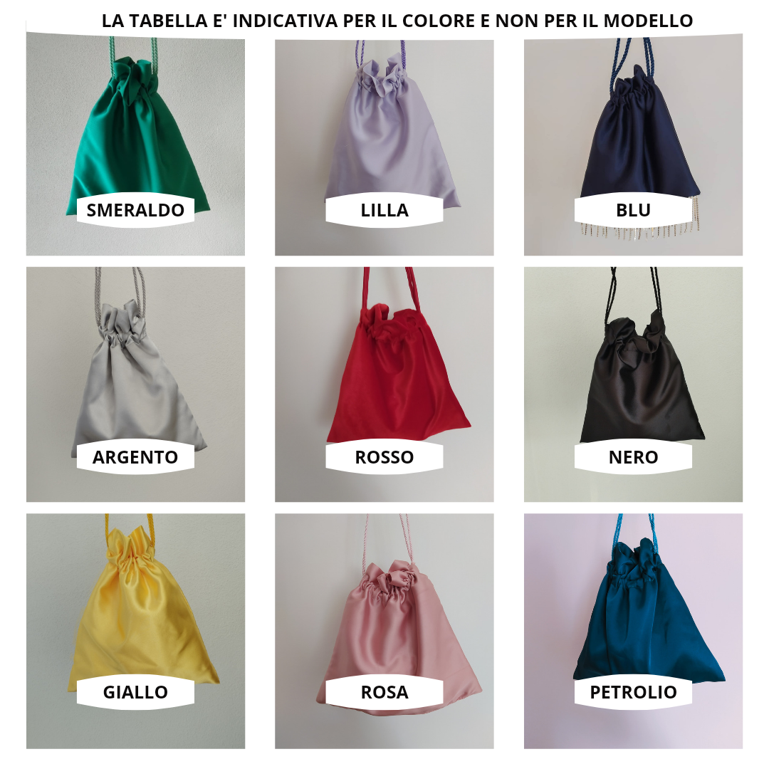 Borsa a Sacchetto con base e diamantini a pioggia