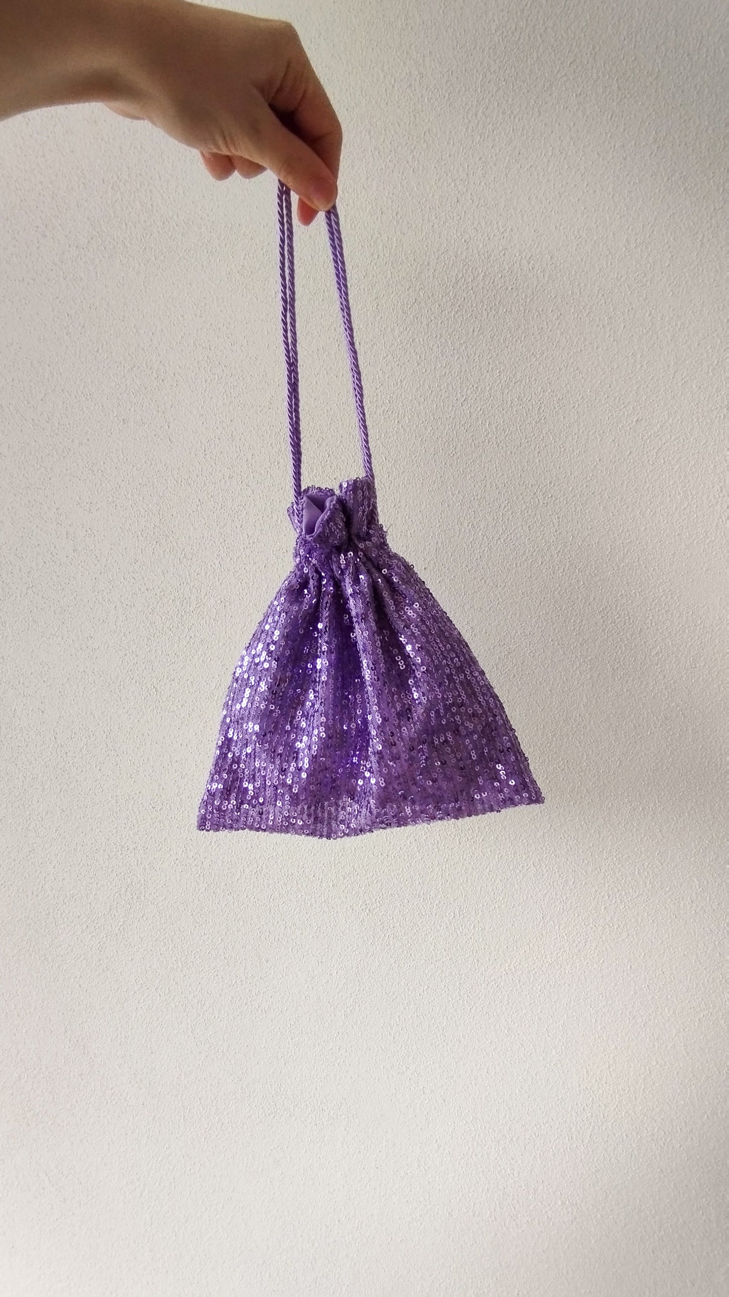 Borsa a sacchetto in paillettes