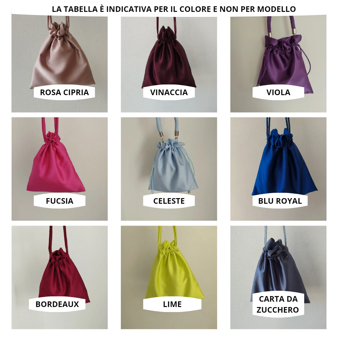 Borsa a Sacchetto con base e diamantini a pioggia