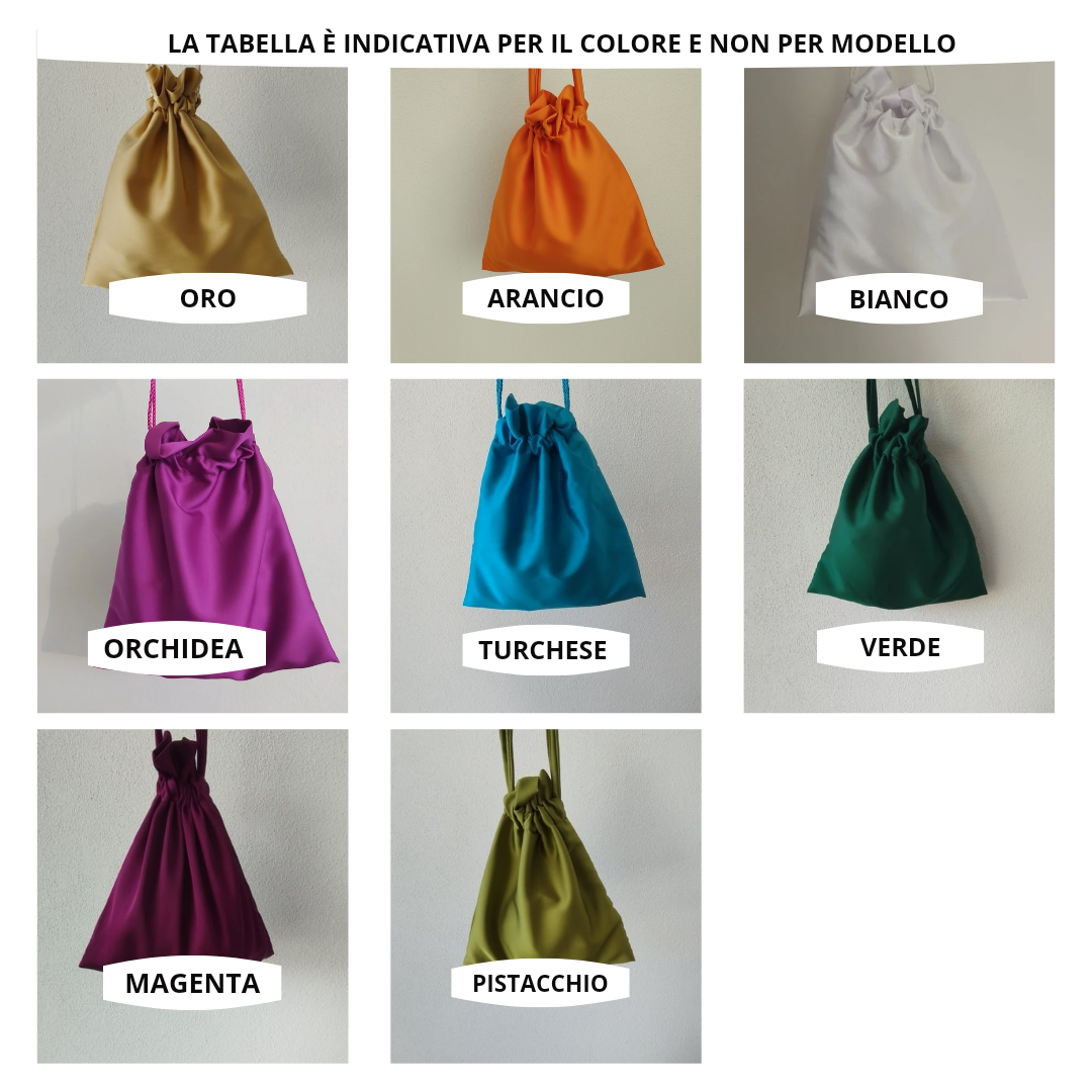 Borsa a Sacchetto con base e diamantini a pioggia