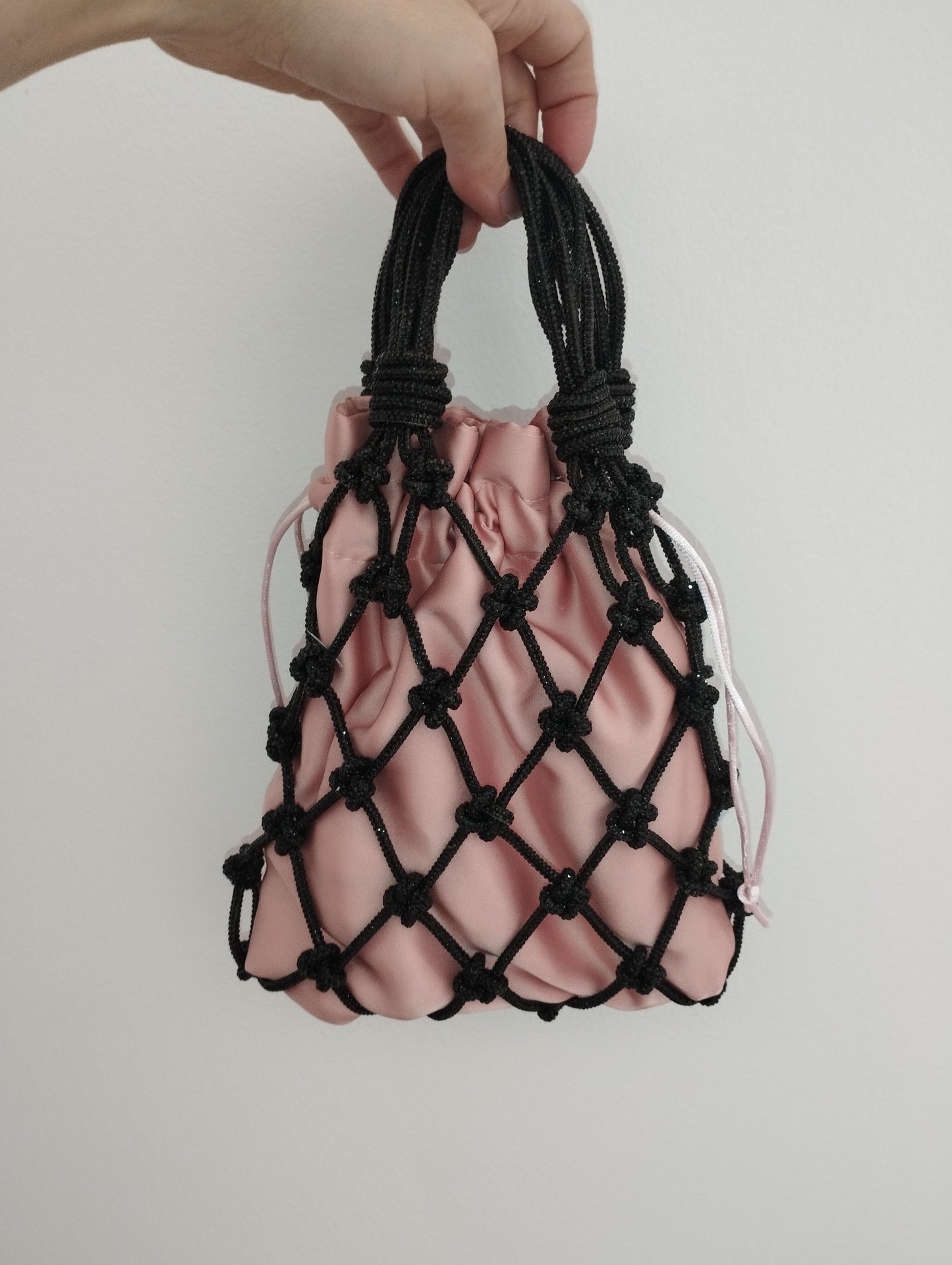 Sac filet cristal argent