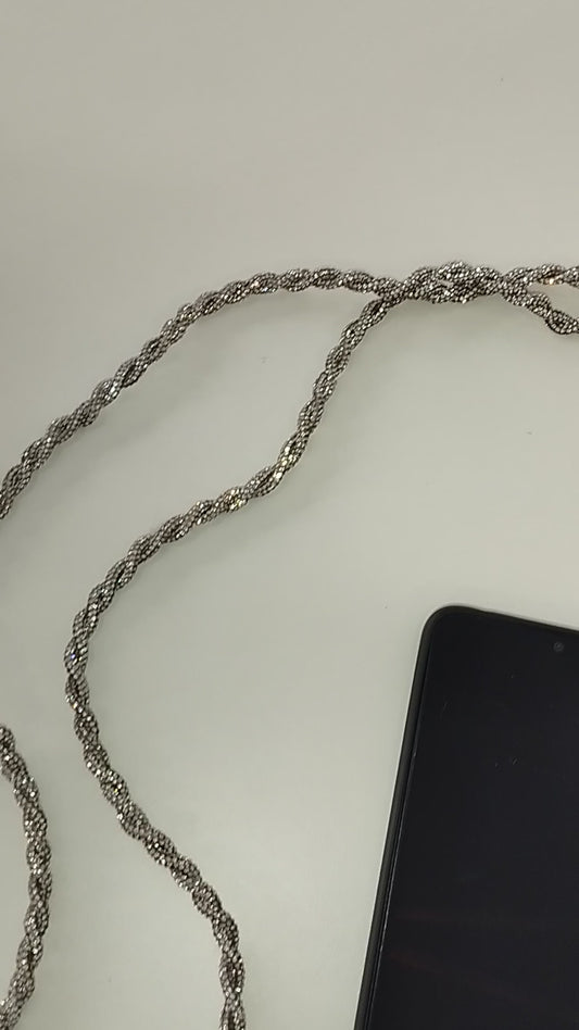 Tracolla portacellulare Argento