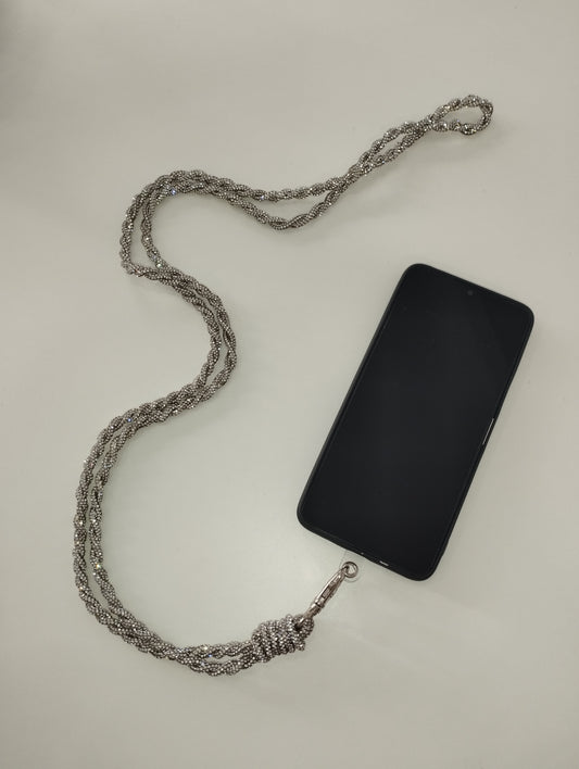 Tracolla portacellulare Argento