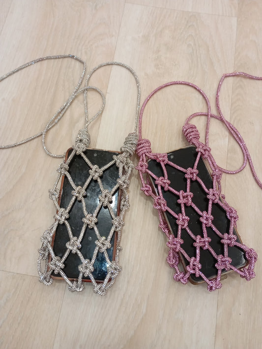 Portatelefono Gioiello in filato Strass